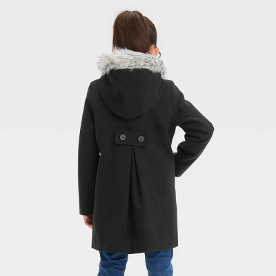 Girls' Faux Wool Jacket - Cat & Jack™ 1 Girls' Faux Wool Jacket - Cat & Jack™