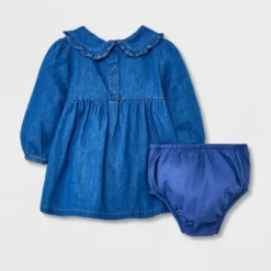Baby Girls' Denim Prairie Dress - Cat & Jack™ Medium Wash