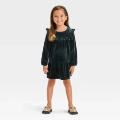 Toddler Girls' Solid A-Line Long Sleeve Dress - Cat & Jack™ Black -CAT & JACK Shop GUEST e6a35c6c 0040 4131 8c66 b6041ffd78d1