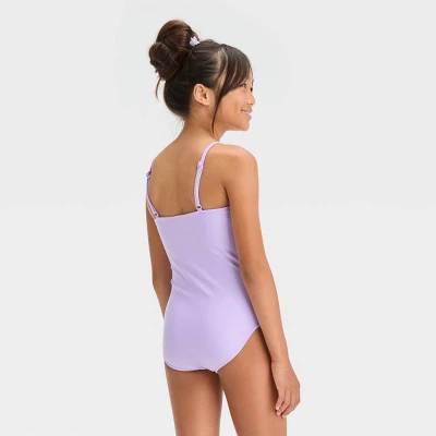 Girls' Mermaid Printed One Piece Swimsuit - Cat & Jack™ Lavender 2 Girls' Mermaid Printed One Piece Swimsuit - Cat & Jack™ Lavender - Image 2
