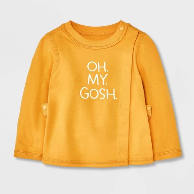 Baby Side Snap Adaptive Long Sleeve T-Shirt - Cat & Jack™ Yellow 4 Baby Side Snap Adaptive Long Sleeve T-Shirt - Cat & Jack™ Yellow - Image 4