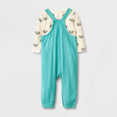 Baby 2pc Long Sleeve Bodysuit & Overalls Set - Cat & Jack™ Mint Green 1 Baby 2pc Long Sleeve Bodysuit & Overalls Set - Cat & Jack™ Mint Green