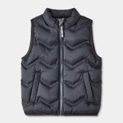 Toddler Solid Quilted Puffer Vest - Cat & Jack™ Charcoal Black -CAT & JACK Shop GUEST ea39d049 7c06 41c6 931f 83a5b3330730