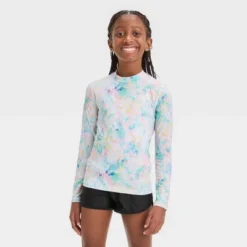 Girls' Tie-Dye Design Rash Guard Swim Top - Cat & Jack™ -CAT & JACK Shop GUEST eb1a902f 8b54 4ce9 93e6 1da946a92d26