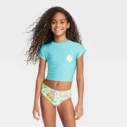 Girls' 3pc Spring Blooms Swimwear Set - Cat & Jack™ Light Aqua Blue -CAT & JACK Shop GUEST ecb600e3 4a4b 4b6f af99 4cbfaa5eedf5