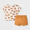 Baby Boys' Fox Printed Henley Gauze Shorts Set - Cat & Jack™ Cream -CAT & JACK Shop GUEST ee9c6478 026a 4a8b 9982 c6f57cb346aa