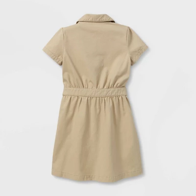 Girls' Short Sleeve Uniform Safari Dress - Cat & Jack™ 1 Girls' Short Sleeve Uniform Safari Dress - Cat & Jack™