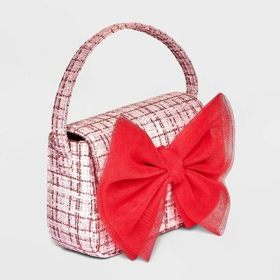Toddler Girls' Bow Tote Bag - Cat & Jack™ Pink 1 Toddler Girls' Bow Tote Bag - Cat & Jack™ Pink