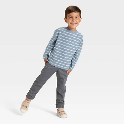 Toddler Boys' Long Sleeve Jacquard Striped Oversized T-Shirt - Cat & Jack™ 2 Toddler Boys' Long Sleeve Jacquard Striped Oversized T-Shirt - Cat & Jack™ - Image 2