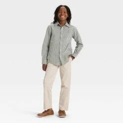 Boys' Long Sleeve Button-Down Dress Shirt - Cat & Jack™ Green -CAT & JACK Shop GUEST f2af0f80 b9ca 4c29 8387 d99a70d6b37f