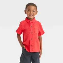 Toddler Boys' Checkered Jacquard Shirt - Cat & Jack™ Red/Orange -CAT & JACK Shop GUEST f2eb44fd 9714 4c4f 8ce3 b734b75ef17c