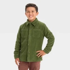 Boys' Long Sleeve Corduroy Shacket - Cat & Jack™ Olive Green -CAT & JACK Shop GUEST f37e600e 824f 499a 9ced d8c47566489f