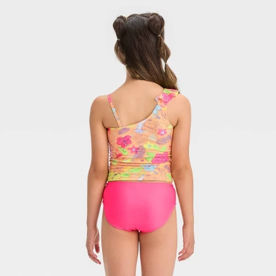 Girls' 'Birds Of The Tropic' Tankini Swimwear Set - Cat & Jack™ Pink 2 Girls' 'Birds Of The Tropic' Tankini Swimwear Set - Cat & Jack™ Pink - Image 2