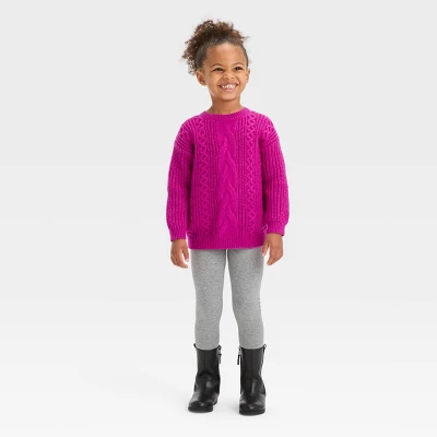 Toddler Girls' Cable Pullover Sweater - Cat & Jack™ 2 Toddler Girls' Cable Pullover Sweater - Cat & Jack™ - Image 2