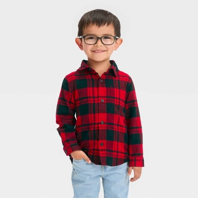 Toddler Boys' Long Sleeve Flannel Shirt - Cat & Jack™ 7 Toddler Boys' Long Sleeve Flannel Shirt - Cat & Jack™ - Image 7